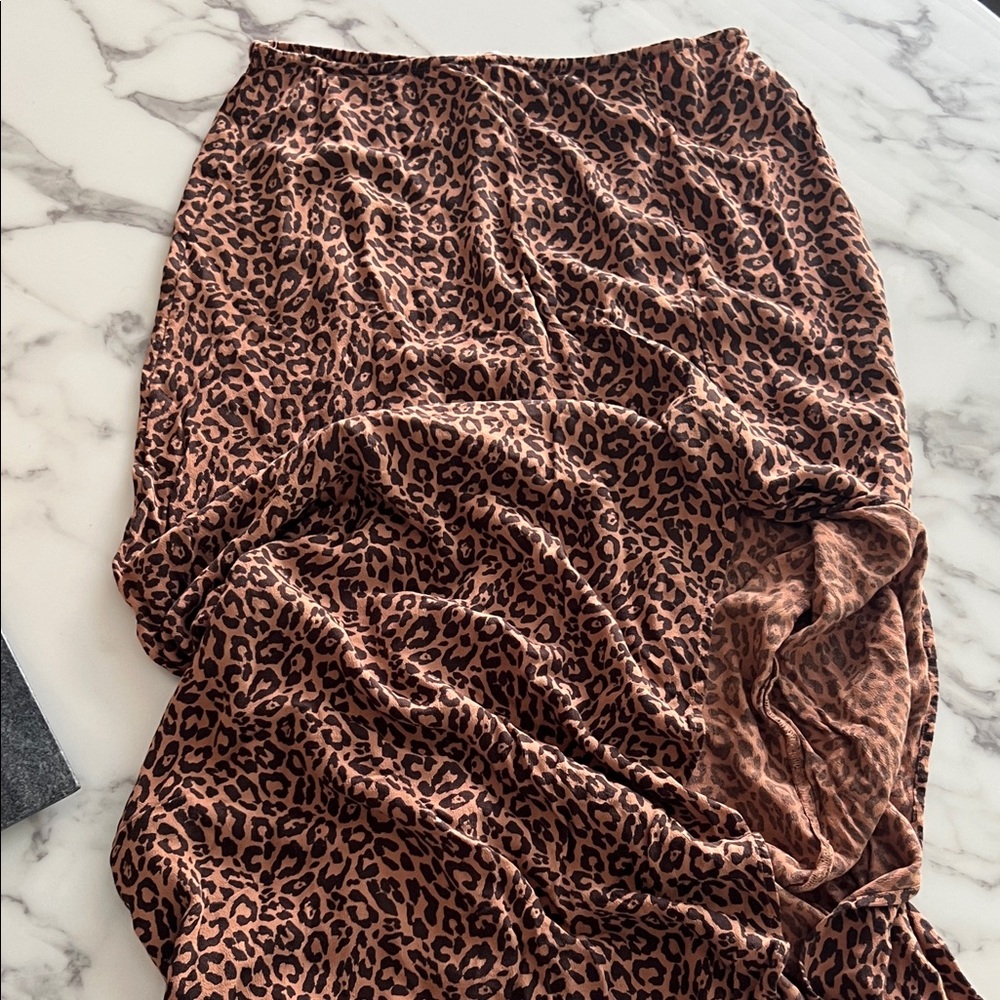 American Eagle Outfitters Brown Leopard Maxi Skirt
